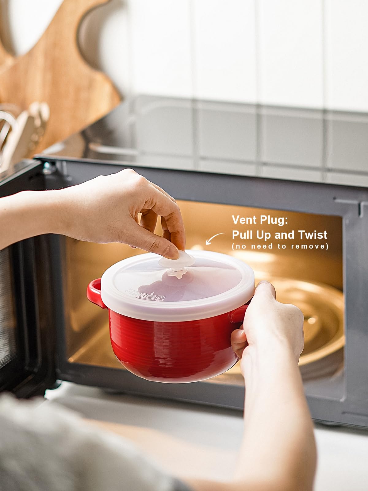 LE TAUCI cuenco de cerámica con tapa de silicona, apto para horno.