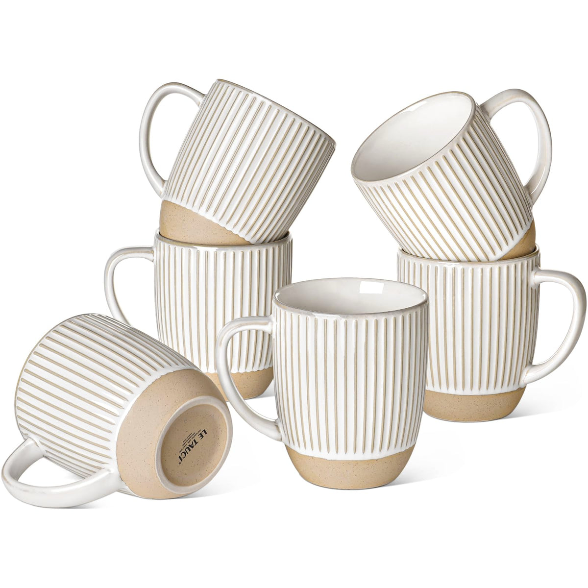 LE TAUCI tazas cafe 16oz con relieve frontal, ideales para espresso y latte.