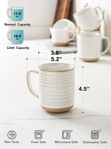 Tazas LE TAUCI 18 oz textura arcilla sin esmaltado