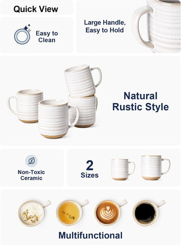 Tazas LE TAUCI 18 oz uso diario en cocina para bebidas calientes