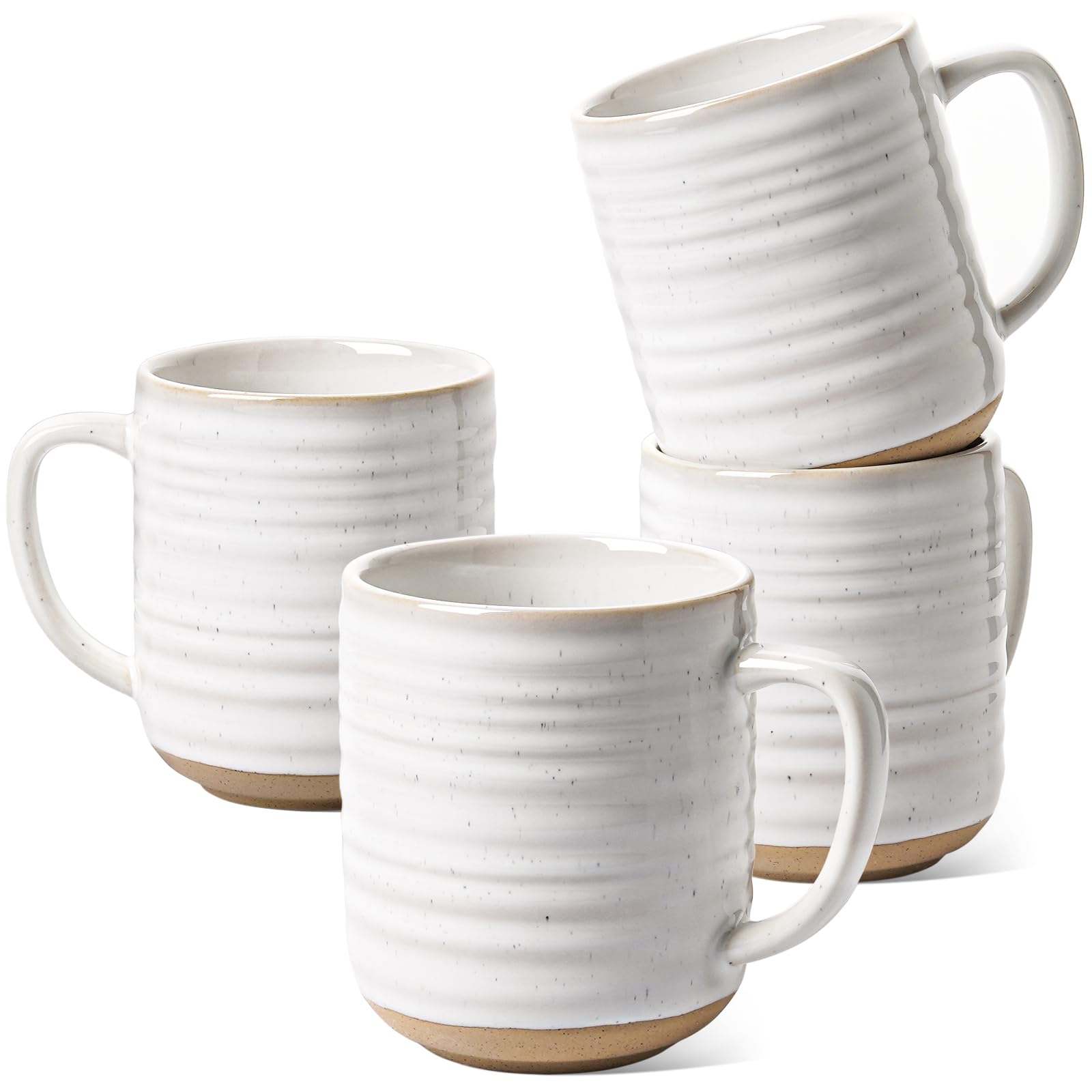 LE TAUCI: vista superior del juego de tazas 11 oz en blanco ártico para café