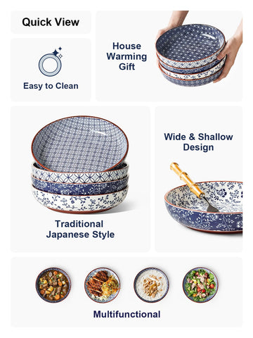 LE TAUCI tazón sopa ceramico 32 onzas azul, apto para calentar