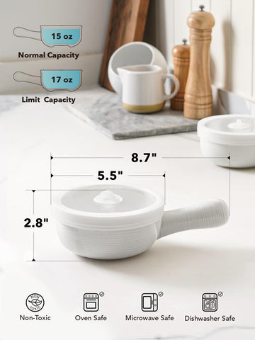 LE TAUCI tazones de 450 ml ideales porciones individuales de sopa