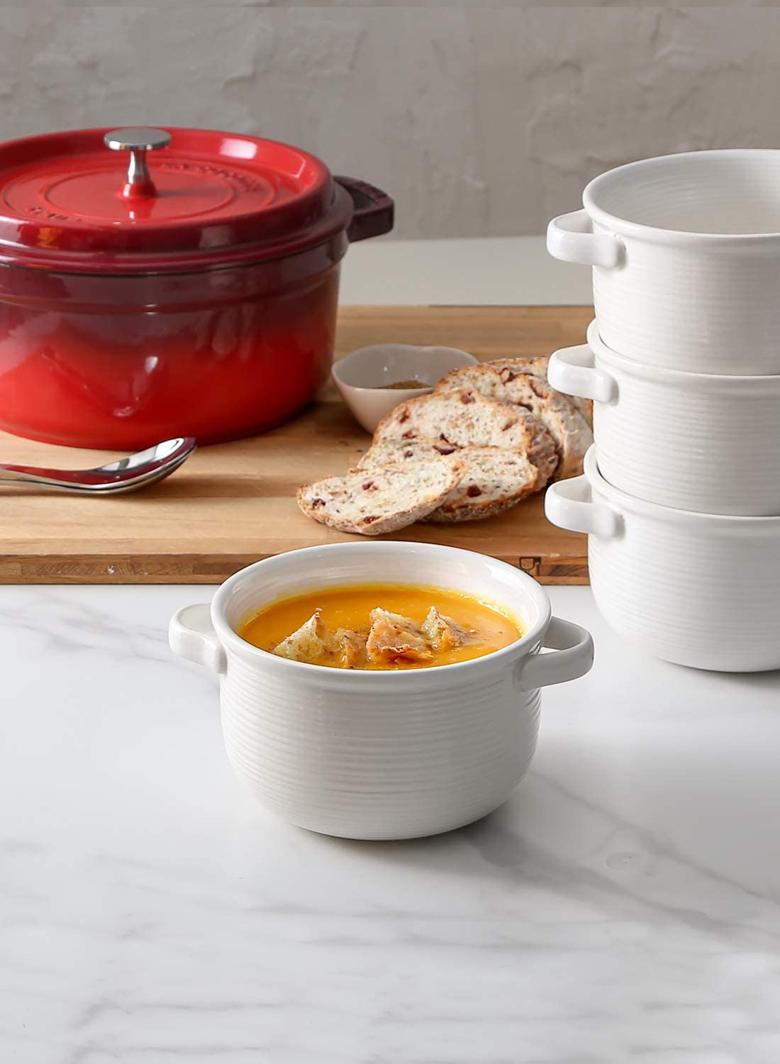 LE TAUCI tazones blancos para mesa elegante y uso diario
