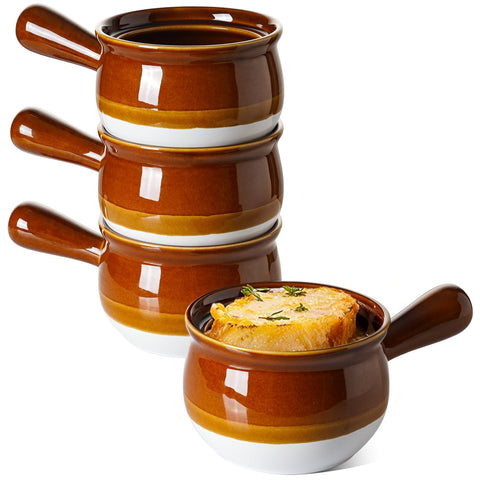 Conjunto LE TAUCI de tazones para sopa francesa de 22 onzas, ideal para porciones generosas.