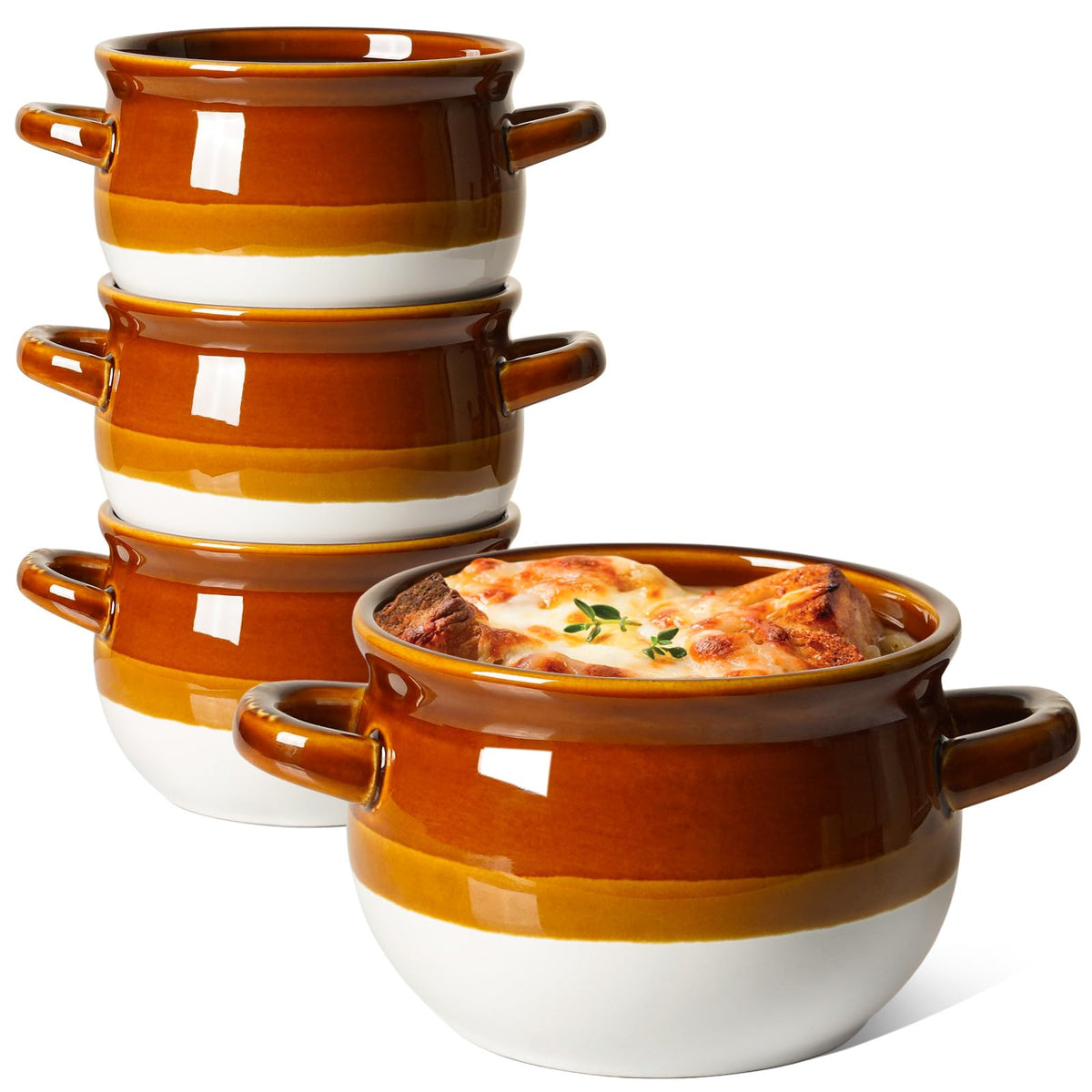 LE TAUCI tazones sopa cebolla francesa con asas, ideales para porciones individuales y servicio estable.