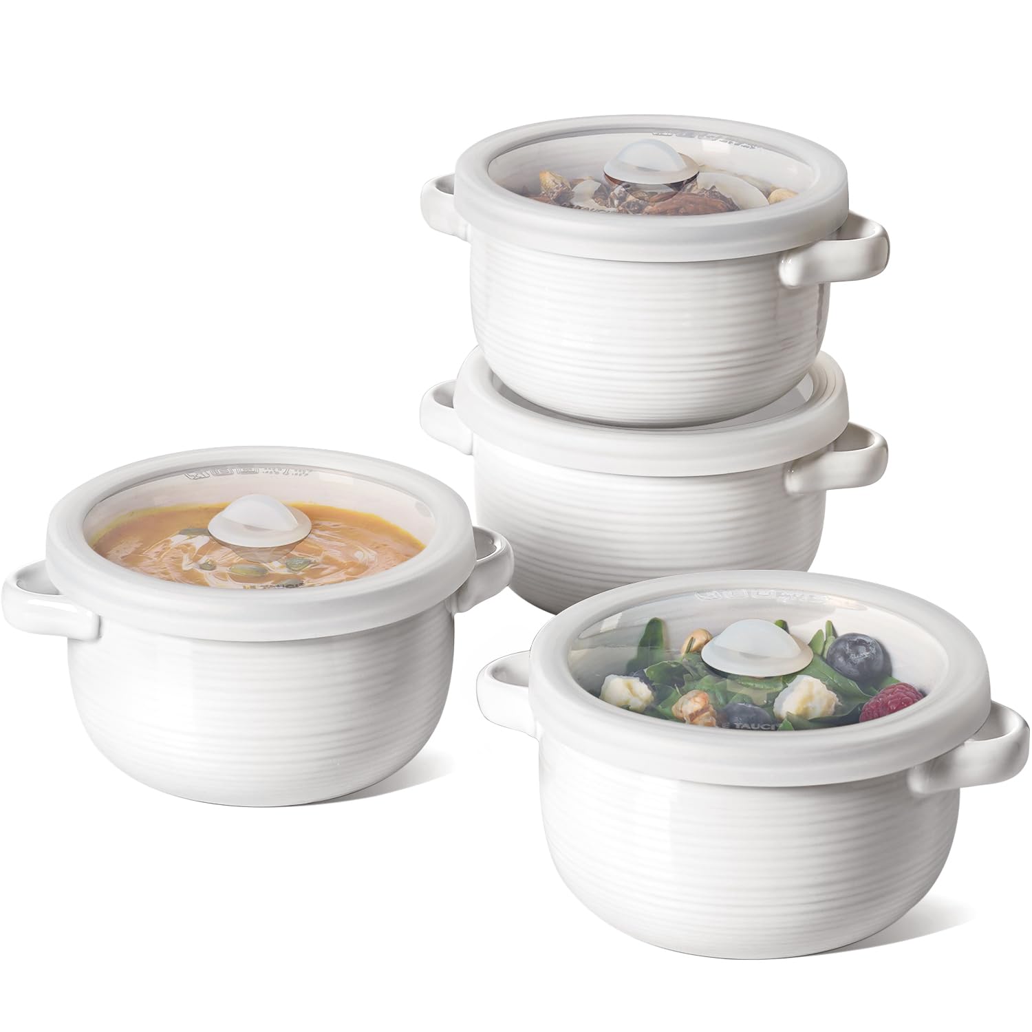 LE TAUCI tazones sopa Francesa 28 oz con manijas: porciones generosas para servir.