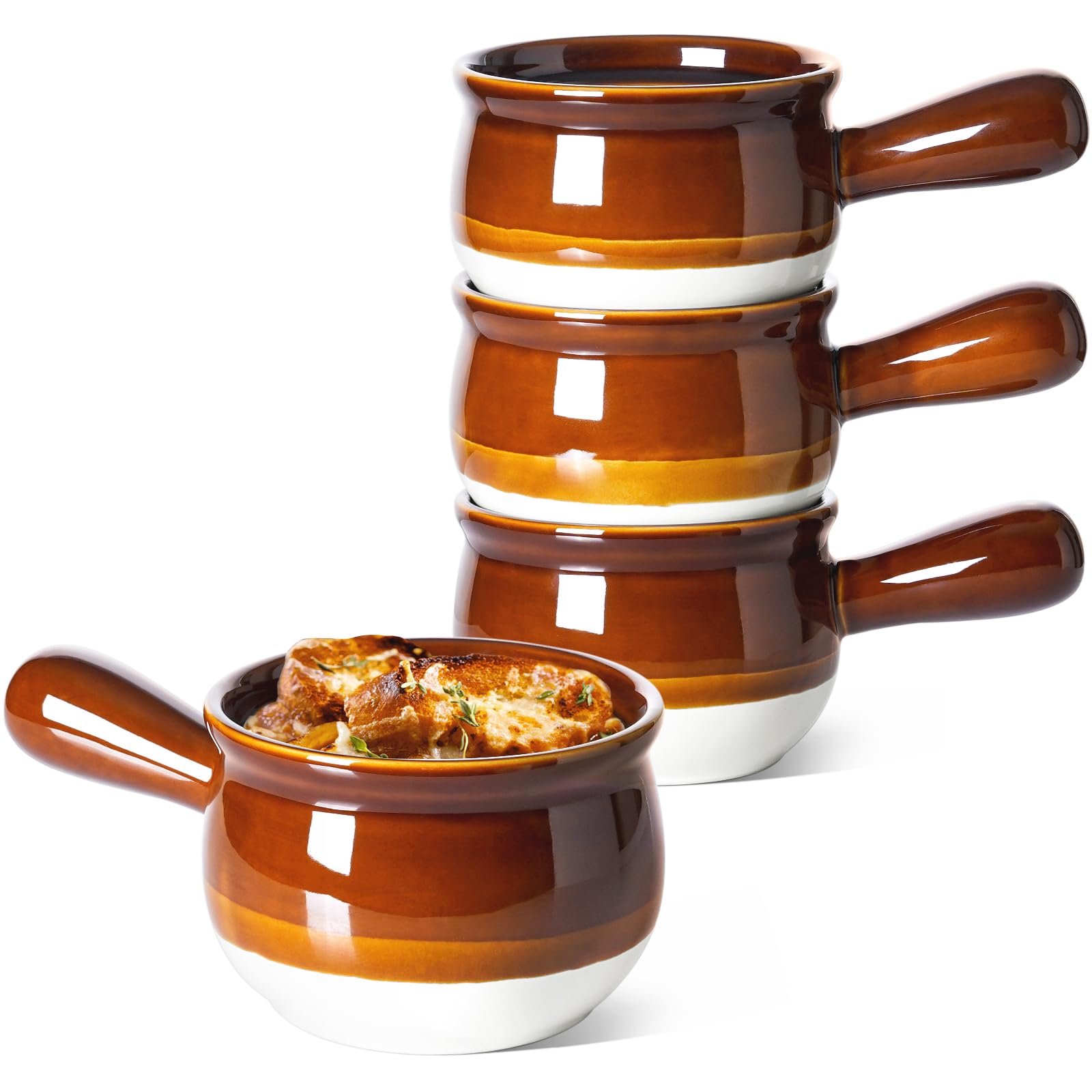 Tazones LE TAUCI con mango de doble orificio para manejo seguro al sacar del horno.