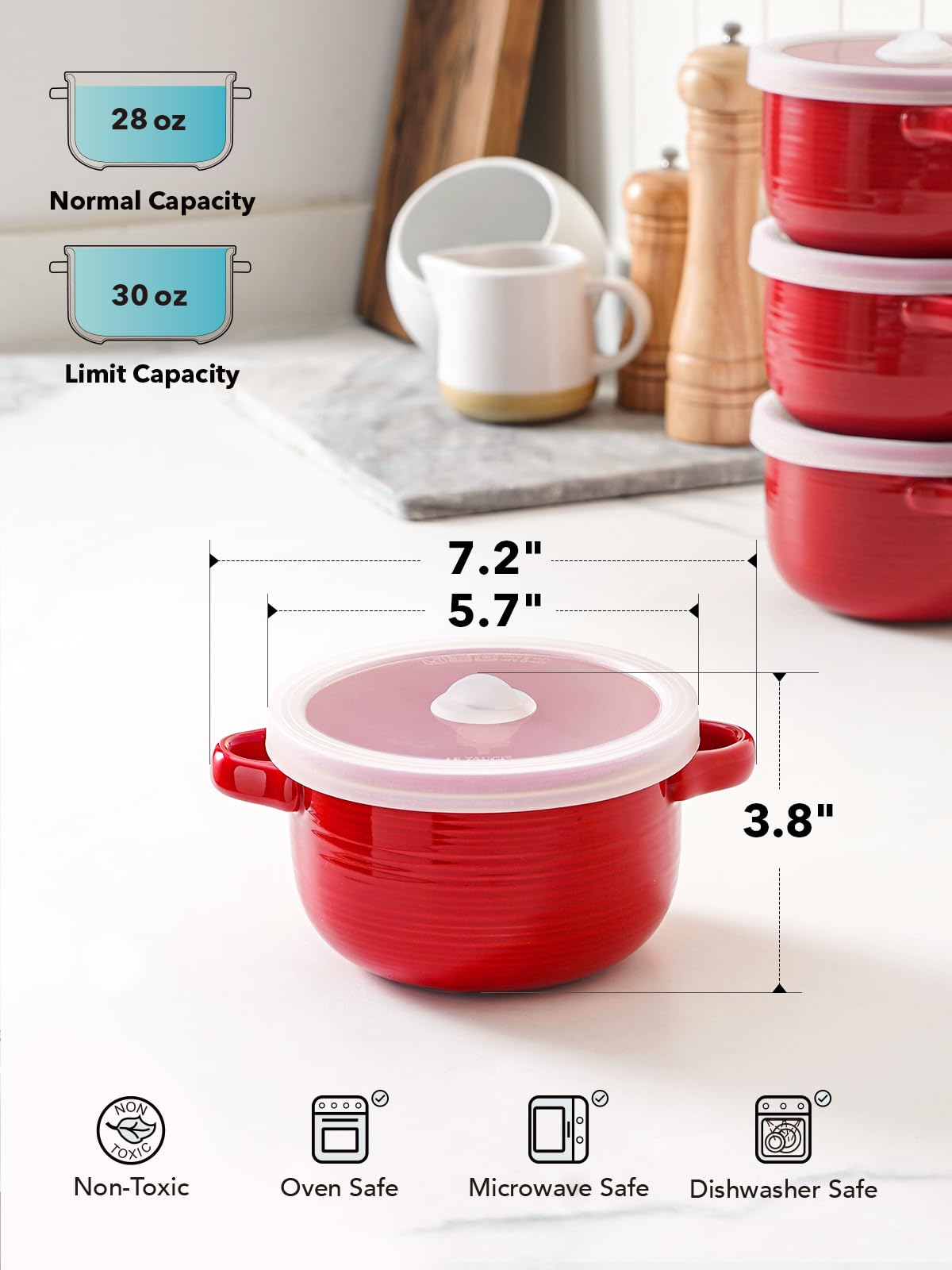 LE TAUCI cuencos versátiles para ensaladas, sopas, pasta y más.