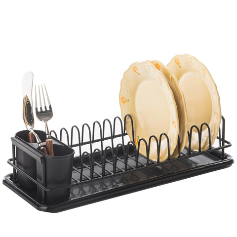 Leadfun secador de platos compacto en negro para cocinas pequeñas y ordenadas