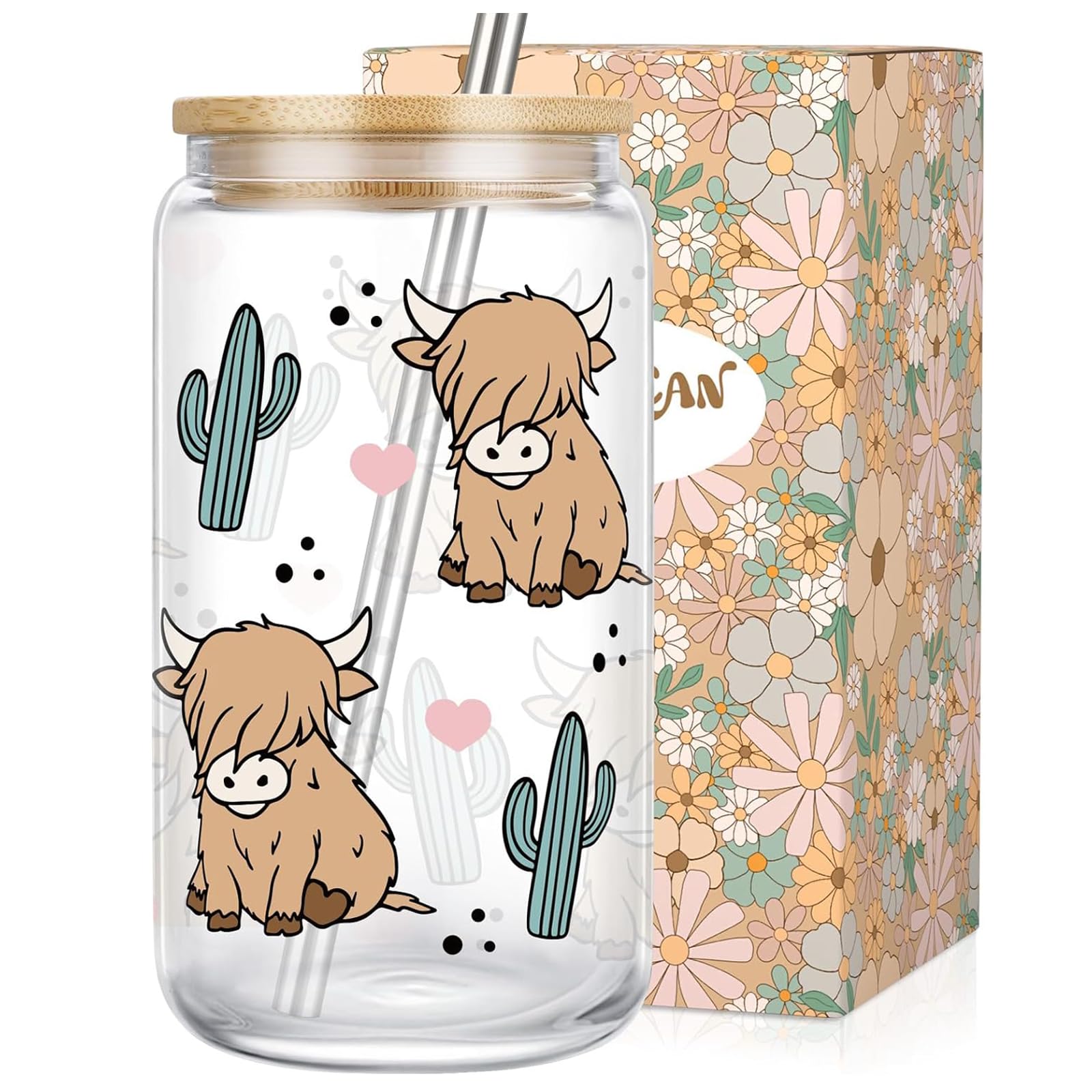 Copa LEADO vaca de las Tierras Altas, frente, ideal para café diario.