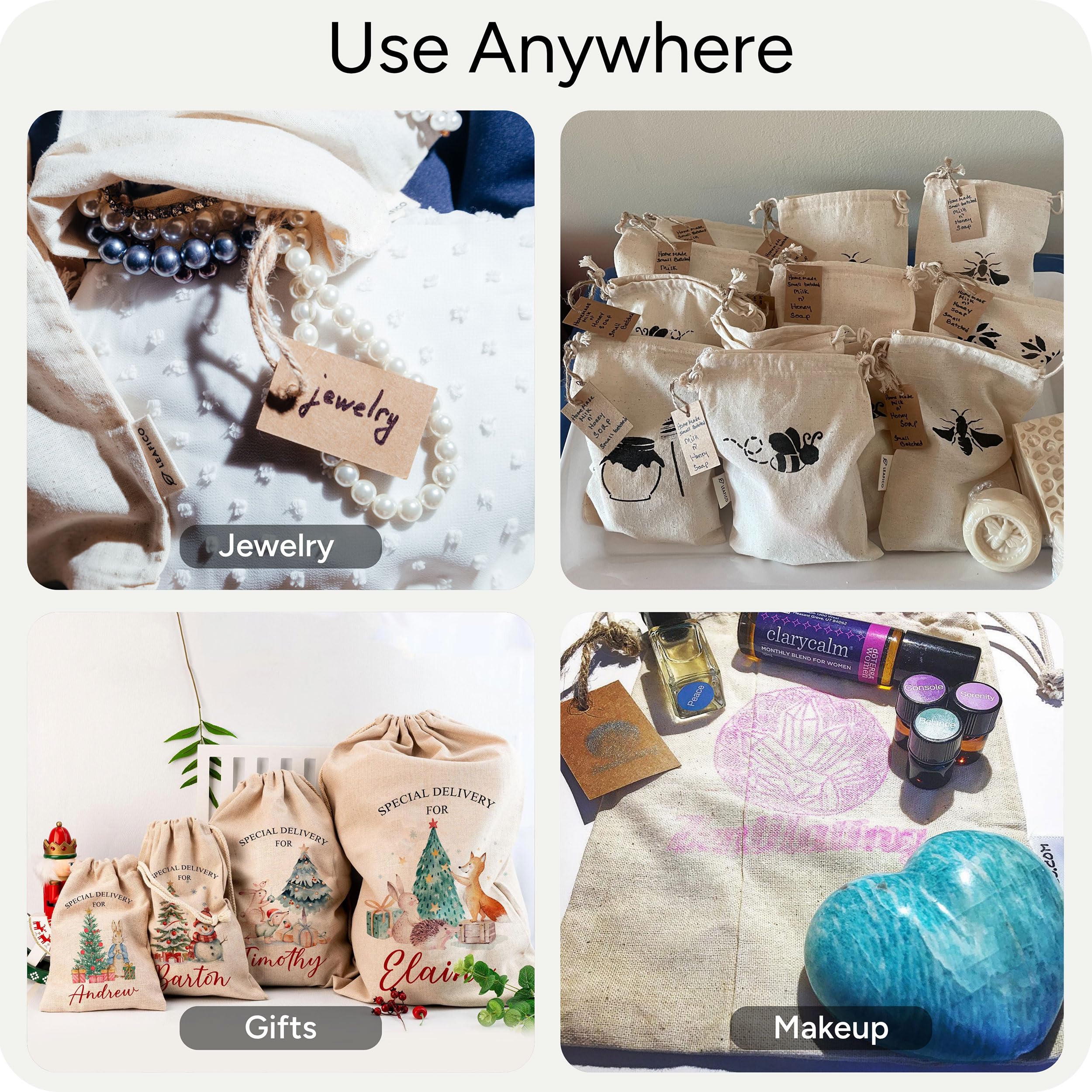 LEAFICO: tacto suave y transpirable, ideal para regalos artesanales.