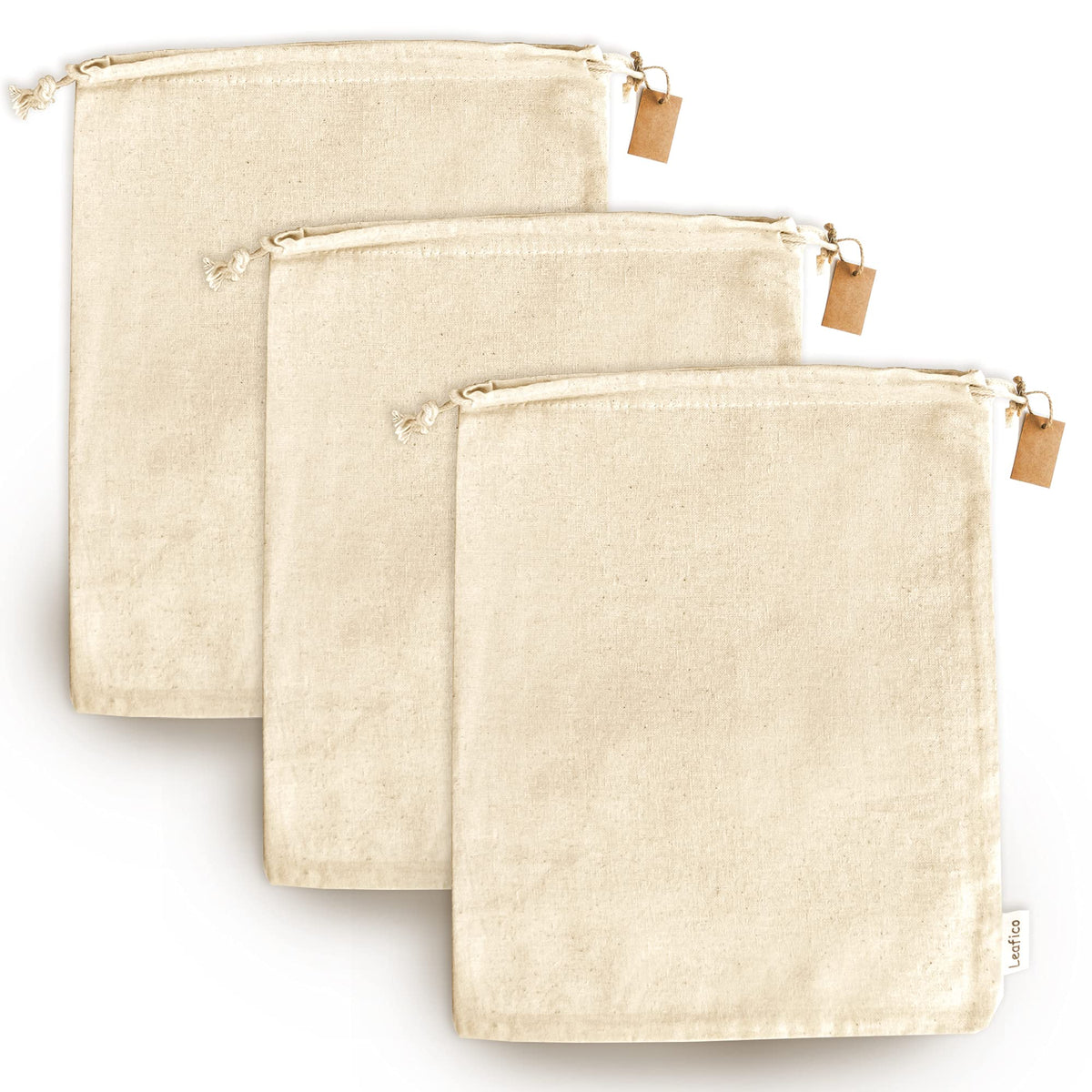 Leafico bolsas de muslin transpirables 19x23 cm, aptas para ropa y accesorios