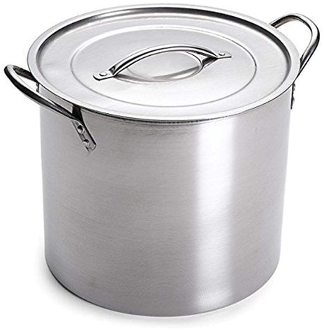 Olla Learn To Brew LLC en acero inoxidable de 5 galones con tapa, ideal para hervir cerveza.