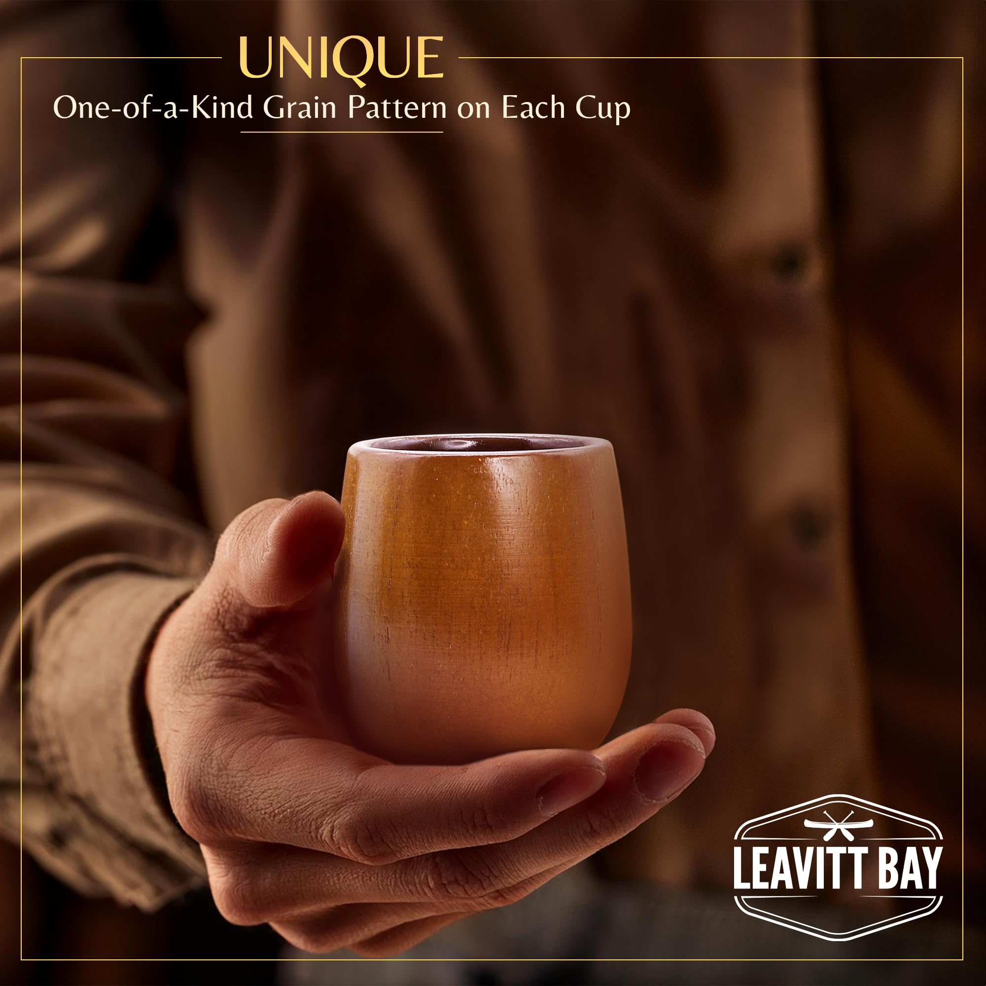 Vasos Leavitt Bay whisky teca ideales para viajes y uso diario.