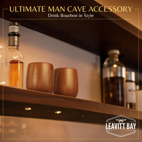 Regalo ideal Leavitt Bay vasos whisky teca para amantes del bourbon.