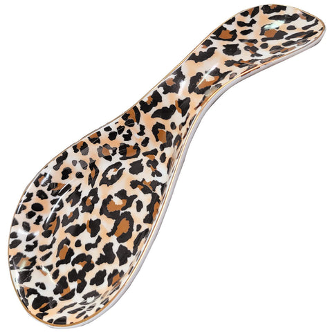 LEAZUL cerámica con borde dorado y leopardo aporta estilo a la encimera