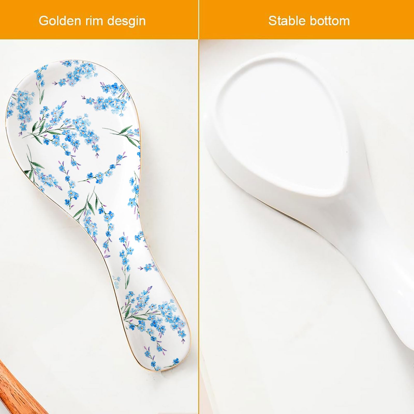 LEAZUL reposacucharas con acabado brillante para herramientas de cocina