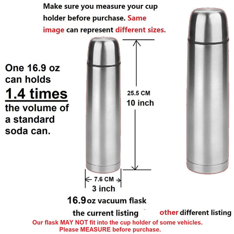 Leberna termo café 500 ml, dimensiones adecuadas para portavasos.