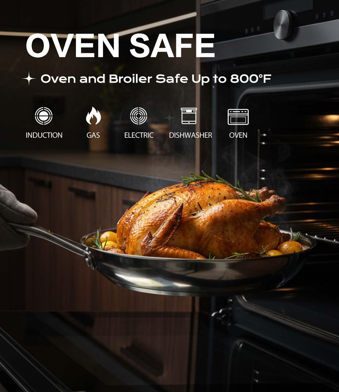 Lebof sartén compatible con inducción, gas y eléctrico para cualquier cocina.