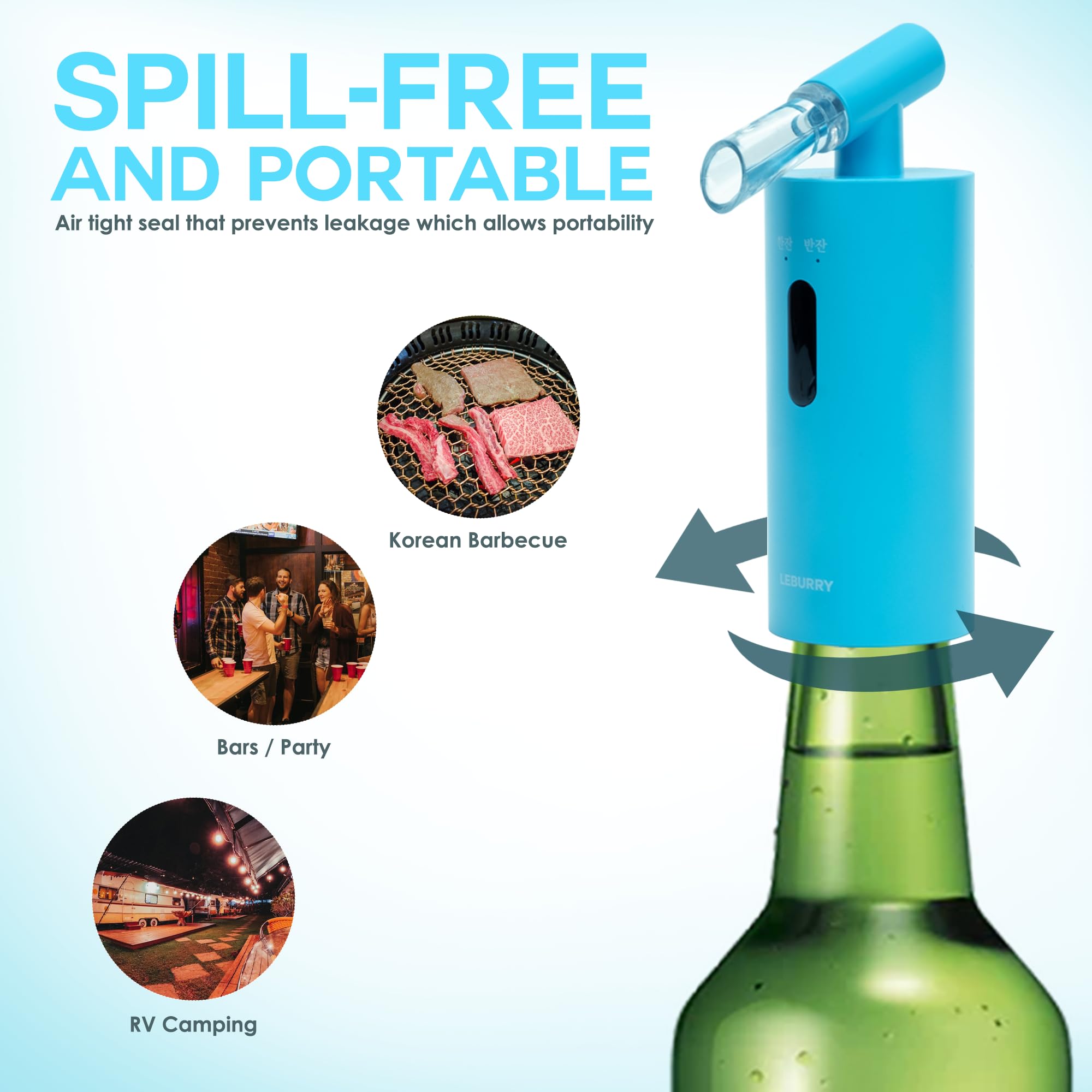 Leburry Dispenser con materiales aptos para alimentos sin BPA.
