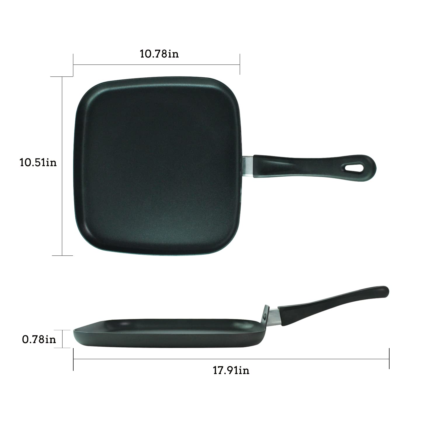 LECOOKING sarten cuadrada 10 pulgadas compatible con gas y eléctrica