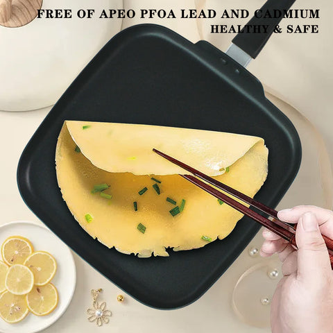 LECOOKING sarten cuadrada de 10 pulgadas para omelette, cocción uniforme