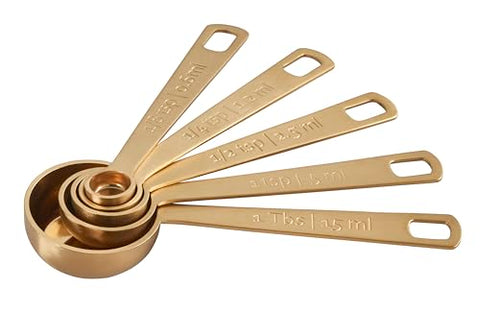 Le Creuset cucharas medidoras oro, diseño práctico para medir con exactitud.
