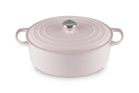 Olla oval esmaltada Le Creuset de 8 qt Shallot, ideal para cocciones largas