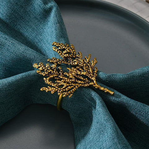 Lecrfung conjunto de 6 aros dorados para servilletas, aporta elegancia a la mesa.