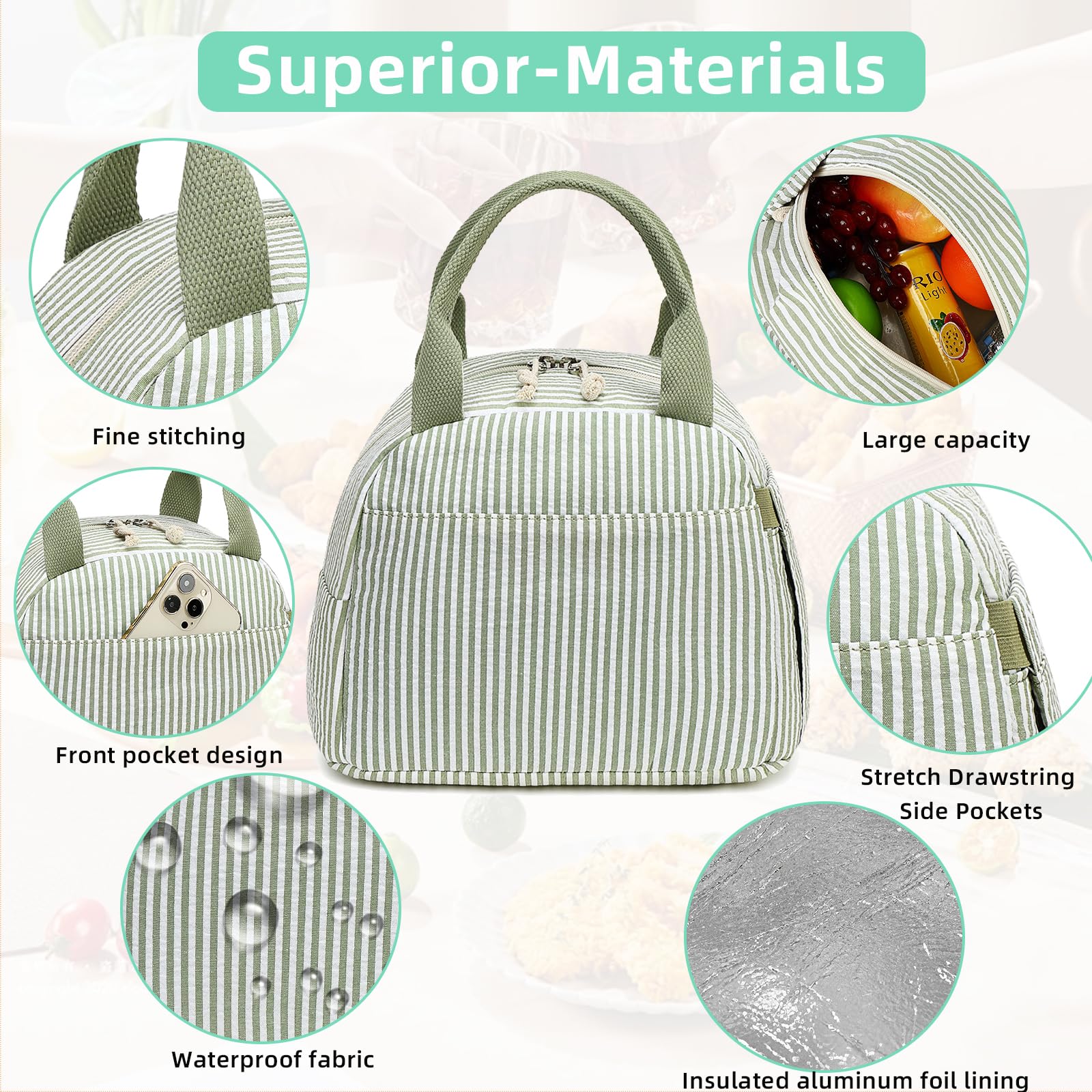 LEDAOU bolsa de almuerzo elegante, regalo ideal para ella.