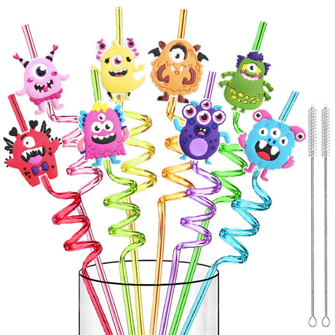 LEDUO pajitas monstruo diseño 1, ideales para fiestas temáticas divertidas