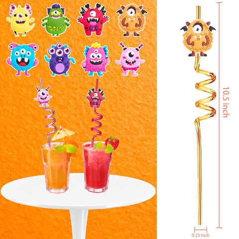 LEDUO pajitas espiral monstruo, efecto visual llamativo para eventos