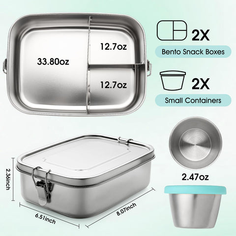 leepenk bento 3 compartimentos 1500 ml, mantiene porciones separadas