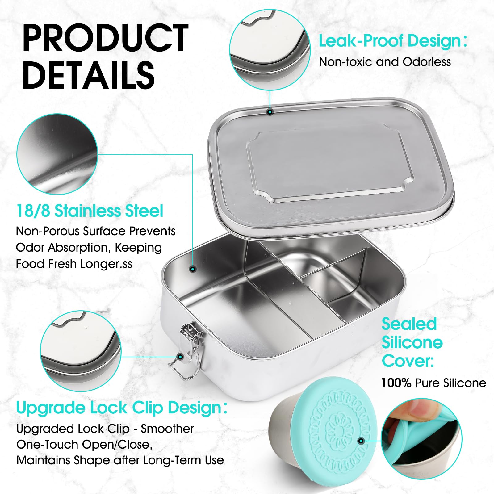 leepenk condimento vaso 74ml acero inoxidable, ideal para salsas en la lonchera