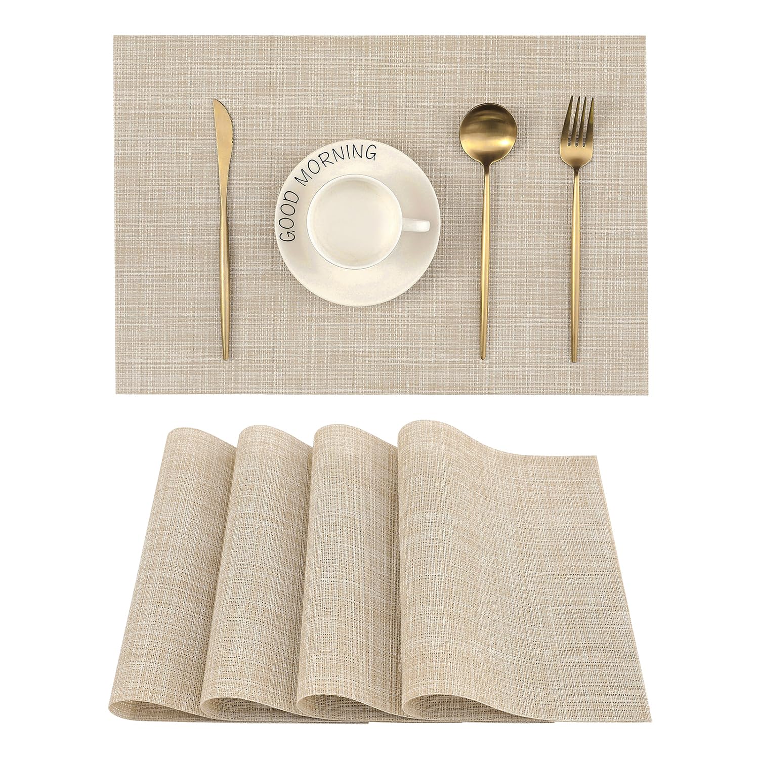 Leetaltree mantel beige de doble cara para mesa elegante y práctica.