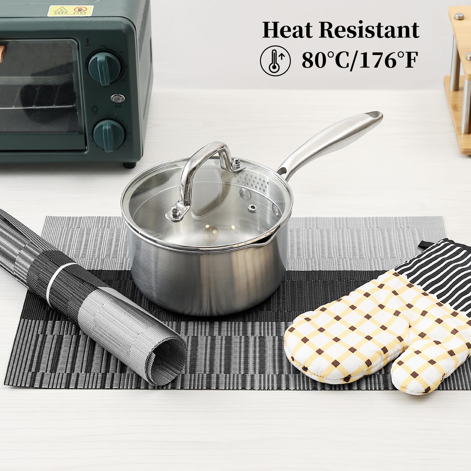 Protección contra calor y salpicaduras para la mesa.