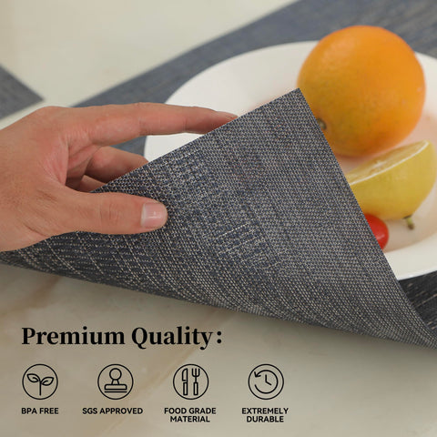 Leetaltree salvamanteles denim azul: superficie antideslizante para tus cenas.