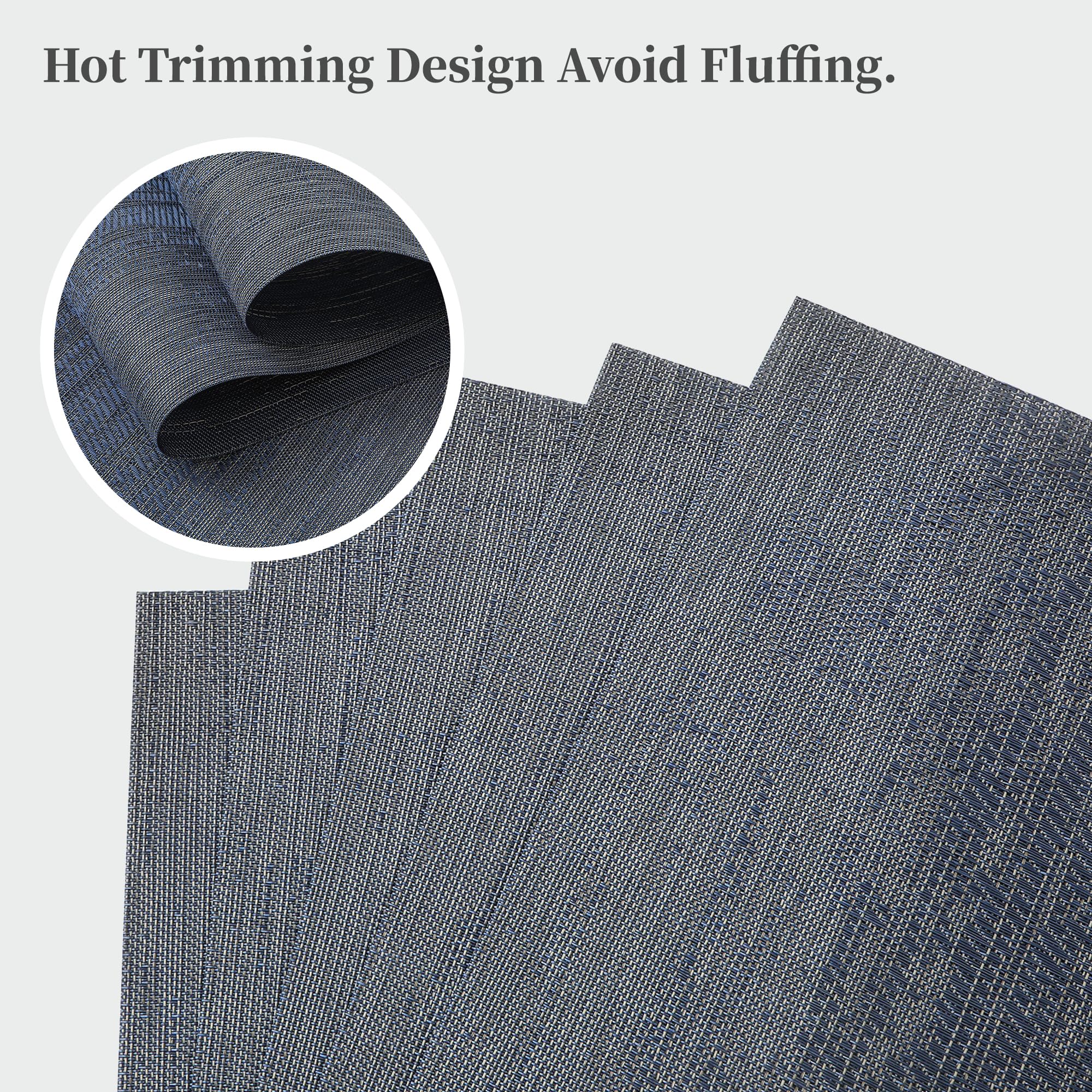 Leetaltree salvamanteles denim azul: fácil de limpiar y guardar.