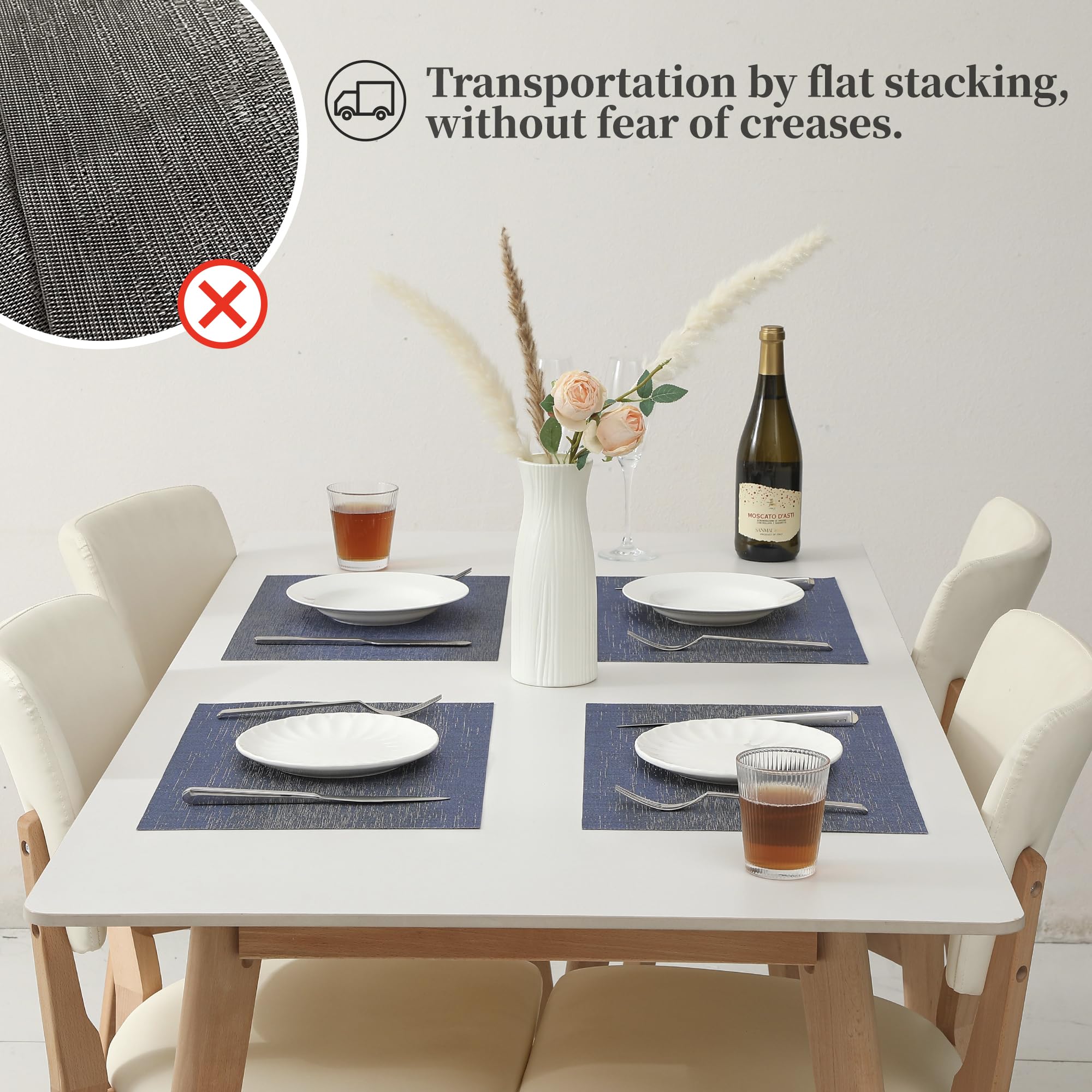Leetaltree salvamanteles denim azul: combina con decoración de mesa elegante.
