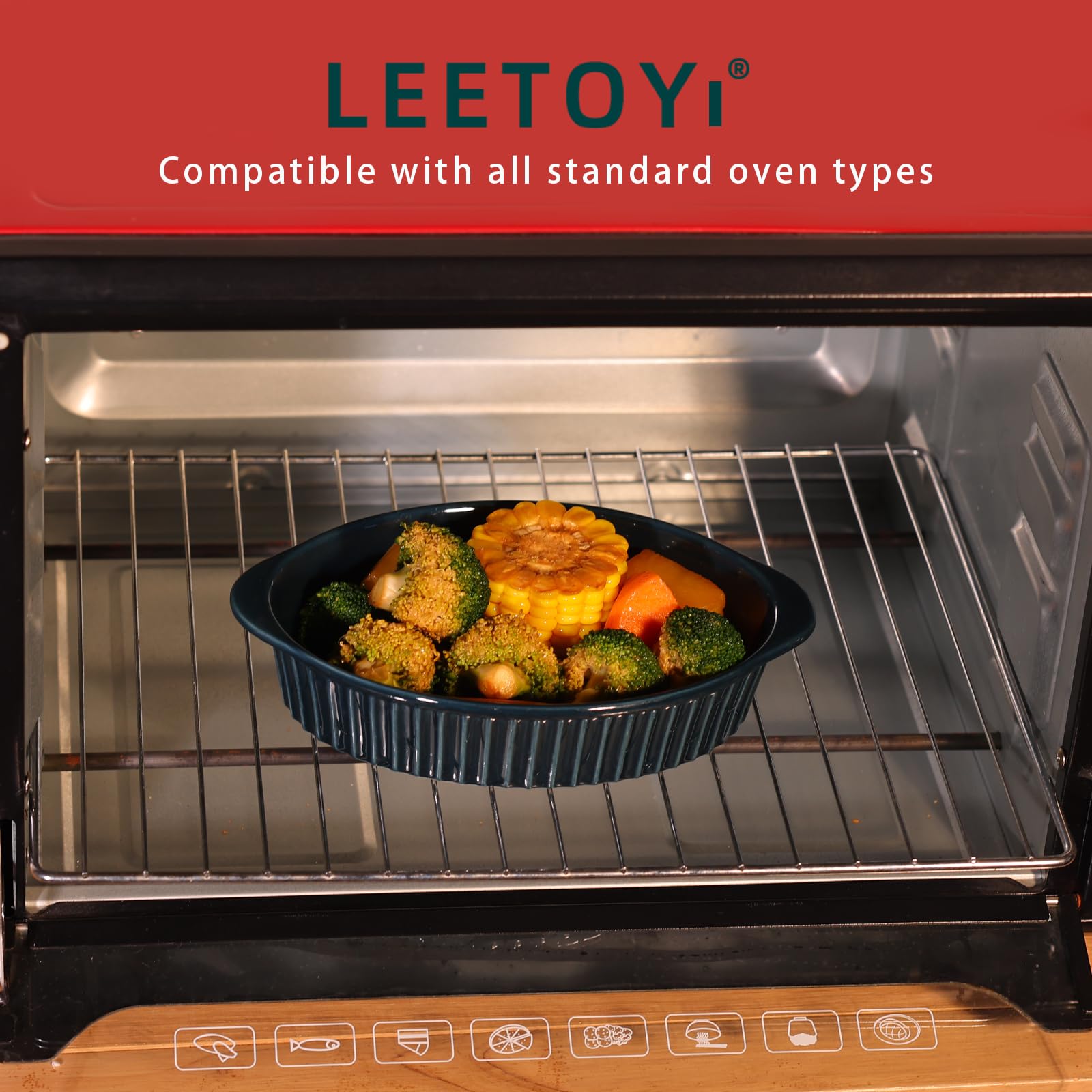 LEETOYI ASA doble para bandejas de gratinado en Navy
