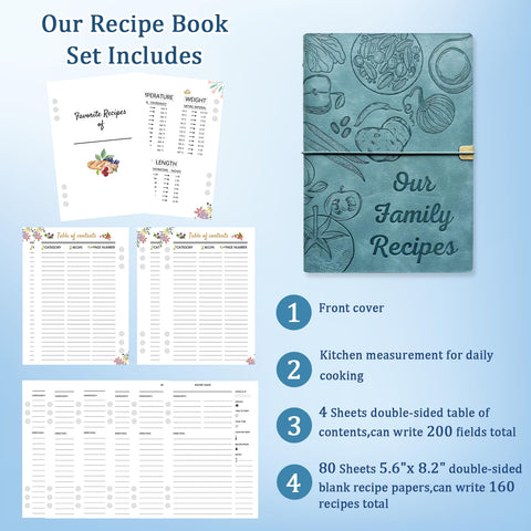 Leeveel libro de recetas con anillas de encuadernación, fácil de reorganizar.