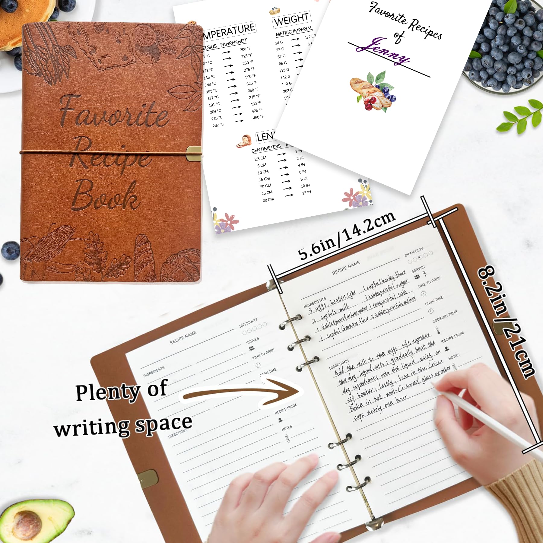 Leeveel cuaderno de cocina con 80 hojas y registro organizado.