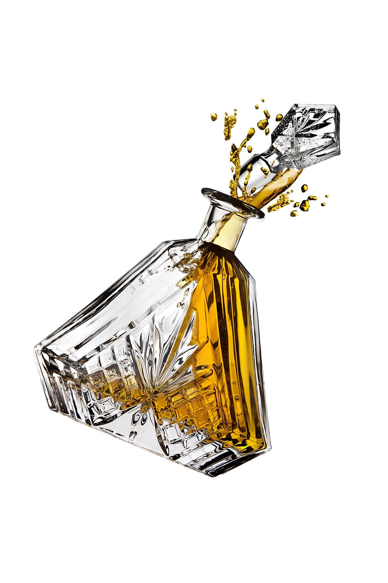 Decantador Lefonte con diseño irlandés triangular, perfecto para vino y licor