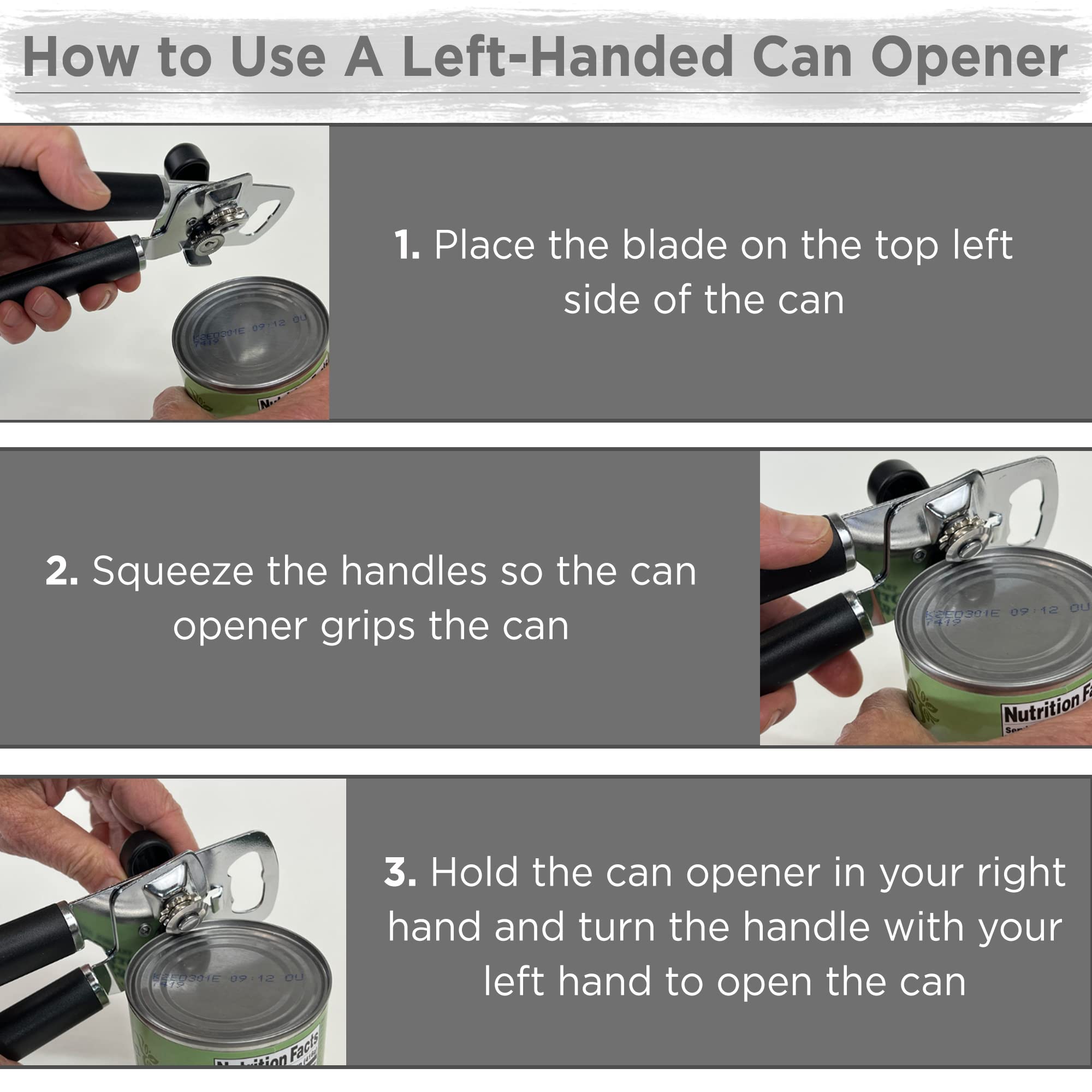 Corte suave y bordes lisos de Lefty’s para seguridad al abrir.