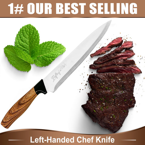 Lefty's cuchillo chef zurdo, hoja extremadamente afilada para cortes precisos