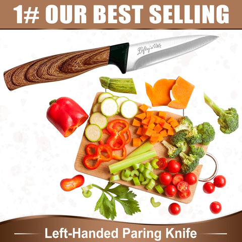 Leftys cuchillo pelador zurdo hoja afilada de acero inoxidable para mayor precisión