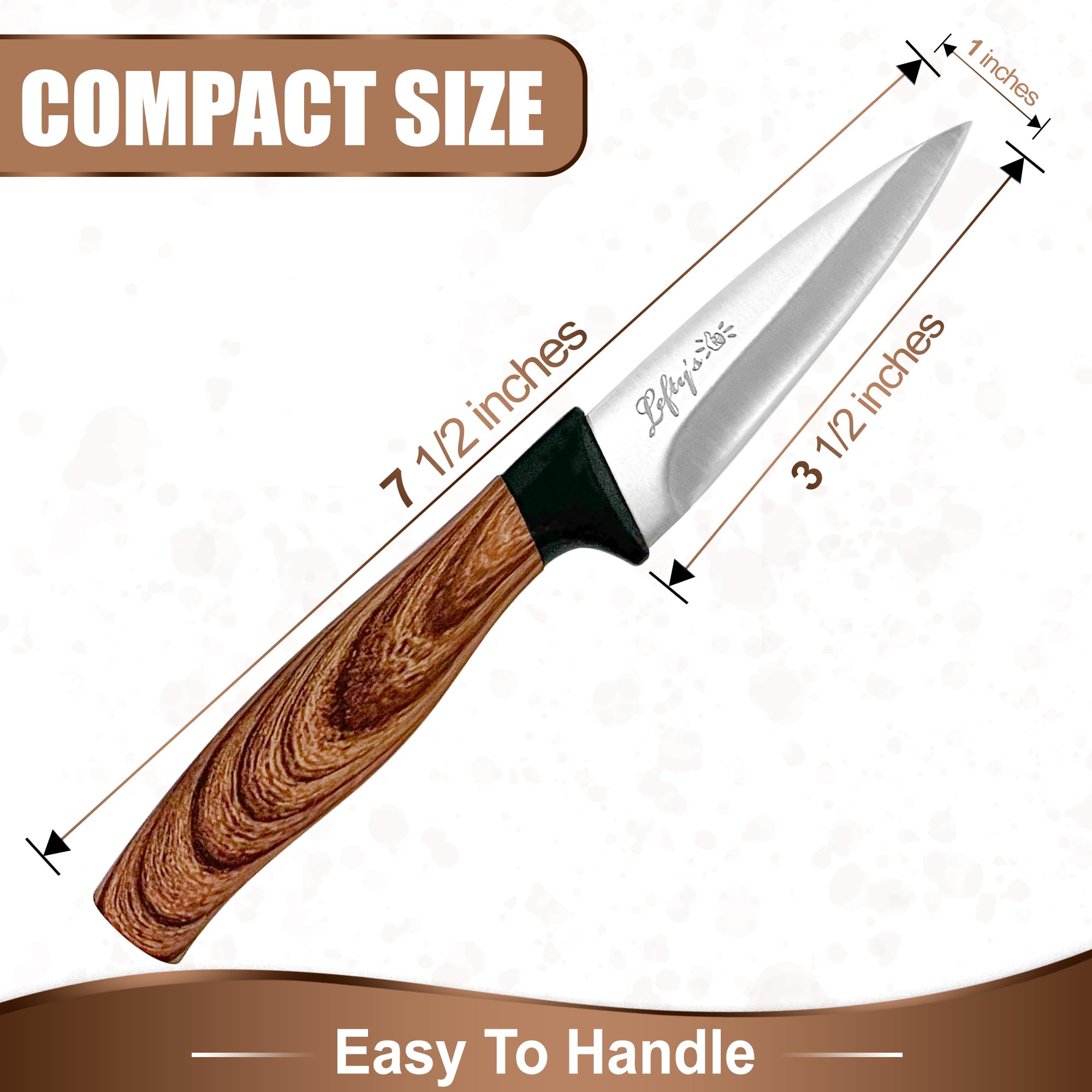 Leftys cuchillo pelador zurdo mango ergonómico facilita uso cómodo y control preciso