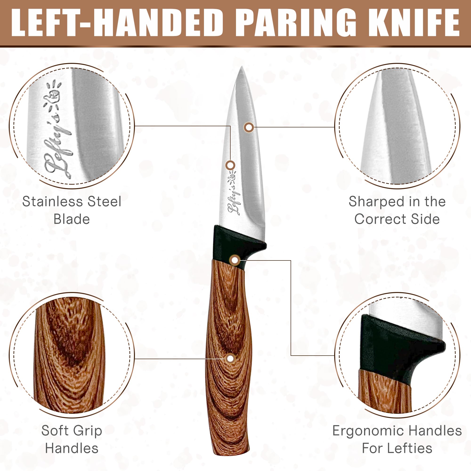 Leftys cuchillo pelador zurdo regalo ideal para cocineros zurdos que valoran ergonomía
