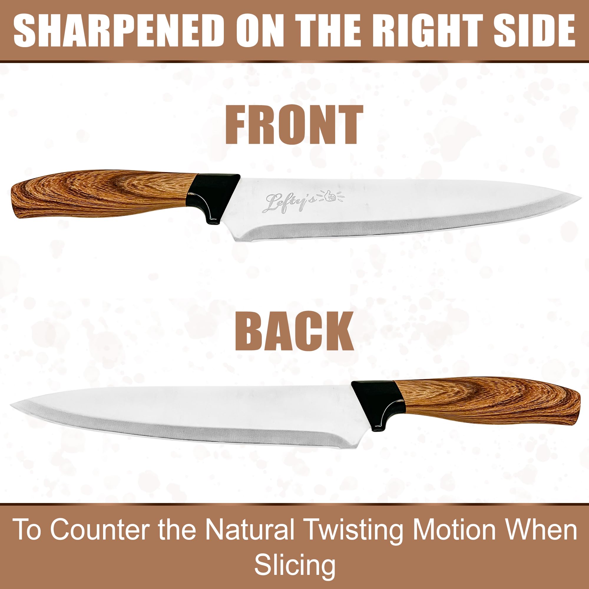 Lefty's cuchillo chef zurdo con diseño premium para uso diario
